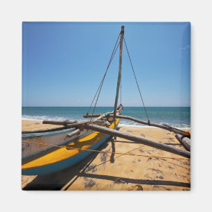Fishing Boat Moored On Beach Magnet