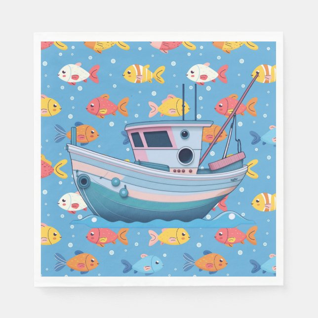 Fishing Boat  Napkins (Front)