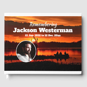 Fishing Boat on Lake Memorial Guest Book