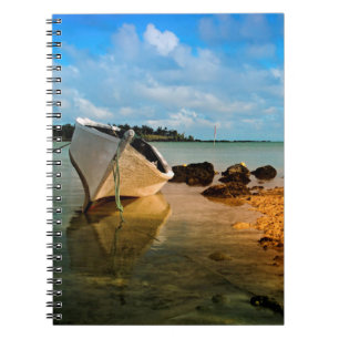 Fishing Boat On Mauritian Beach With Islet Notebook