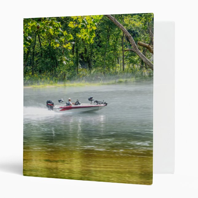 Fishing Boat On The Move 3 Ring Binder (Front/Inside)