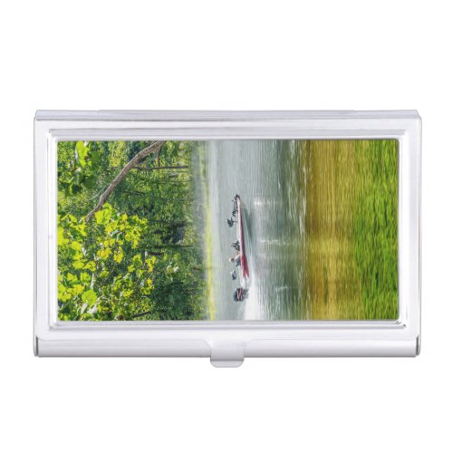 Fishing Boat On The Move Business Card Case