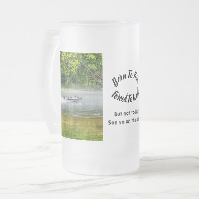 Fishing Boat On The Move Frosted Mug (Front Left)