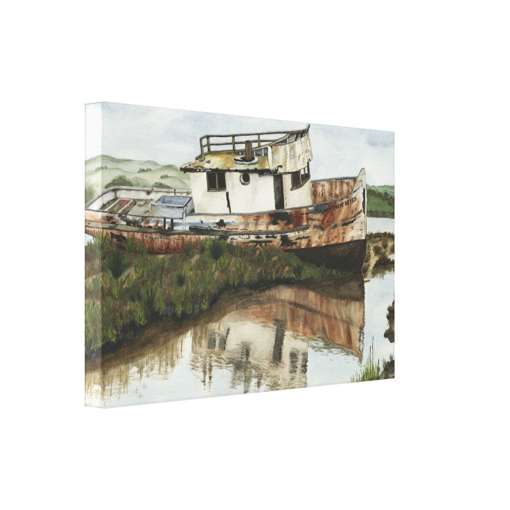 Fishing Boat (Point Reyes, CA) Wrapped Canvas Zazzle