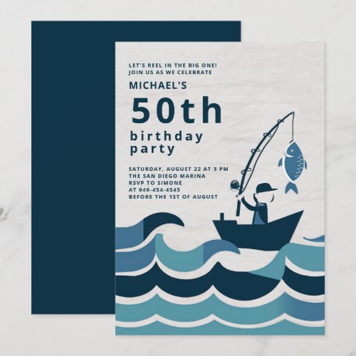 Fishing Boat Reel Elegant Casual Men 50th Birthday