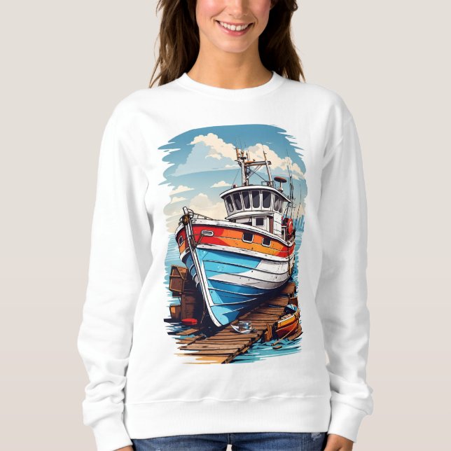 Fishing Boat Sailing Sweatshirt (Front)