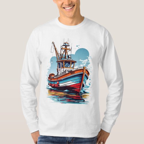 Fishing Boat Sailing T_Shirt
