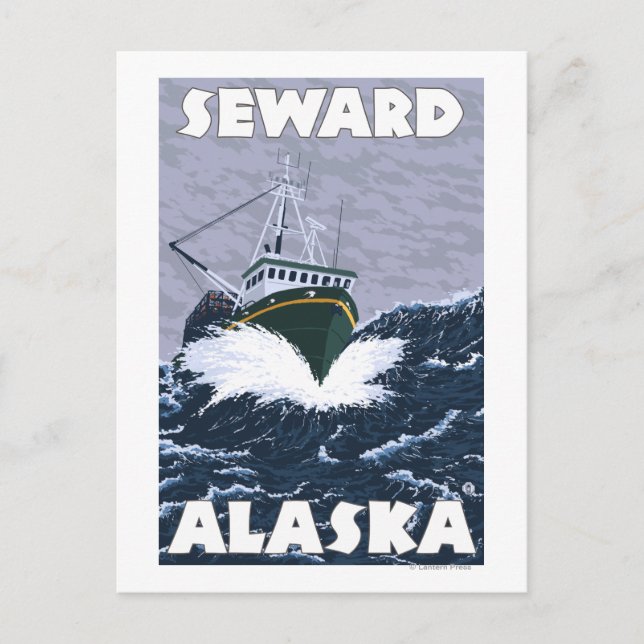 Fishing Boat Scene - Seward, Alaska Postcard (Front)