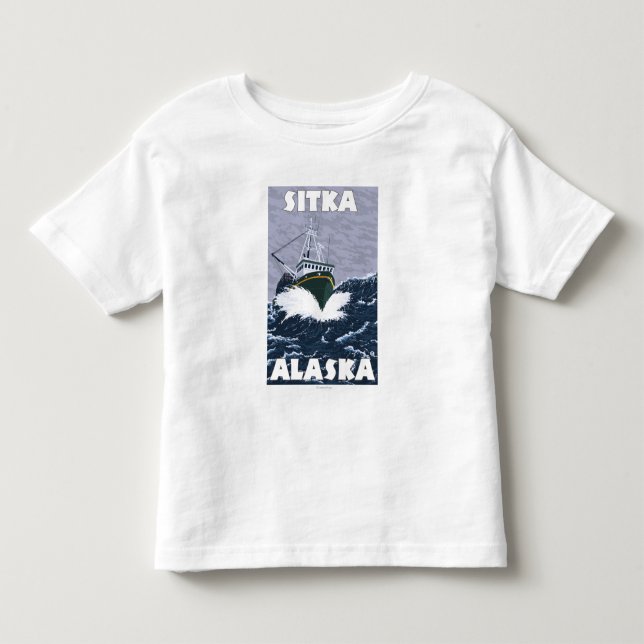 Fishing Boat Scene - Sitka, Alaska Toddler T-shirt (Front)