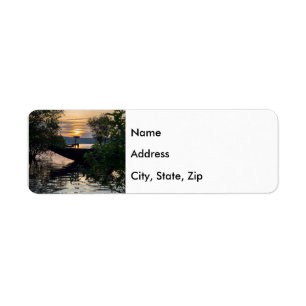 Fishing Boat Sunrise Label