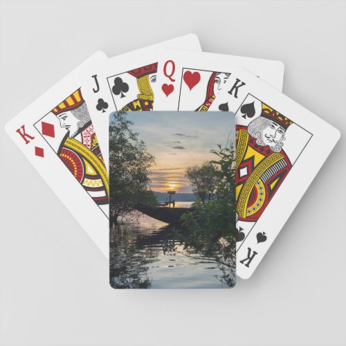 Fishing Boat Sunrise Poker Cards