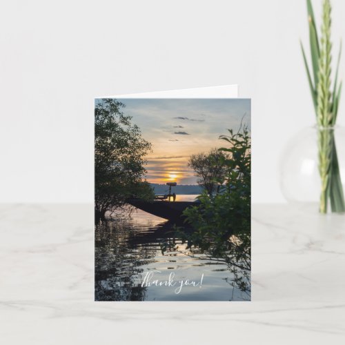 Fishing Boat Sunrise Thank You Card