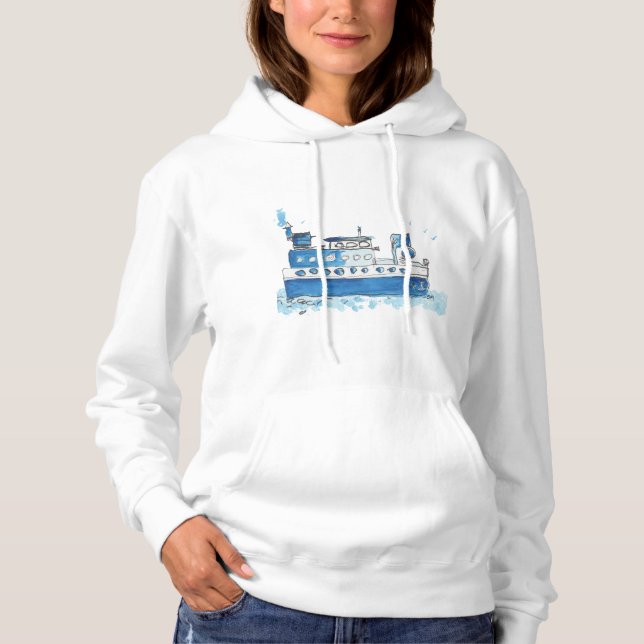 Fishing Boat Womens Sweat Shirt (Front)