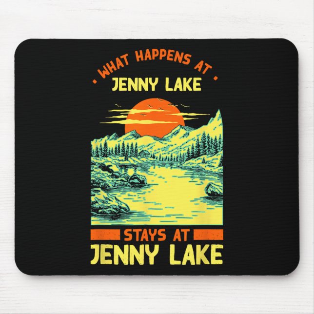 Fishing Boating Camping Lake Vacation Jenny Lake  Mouse Pad (Front)