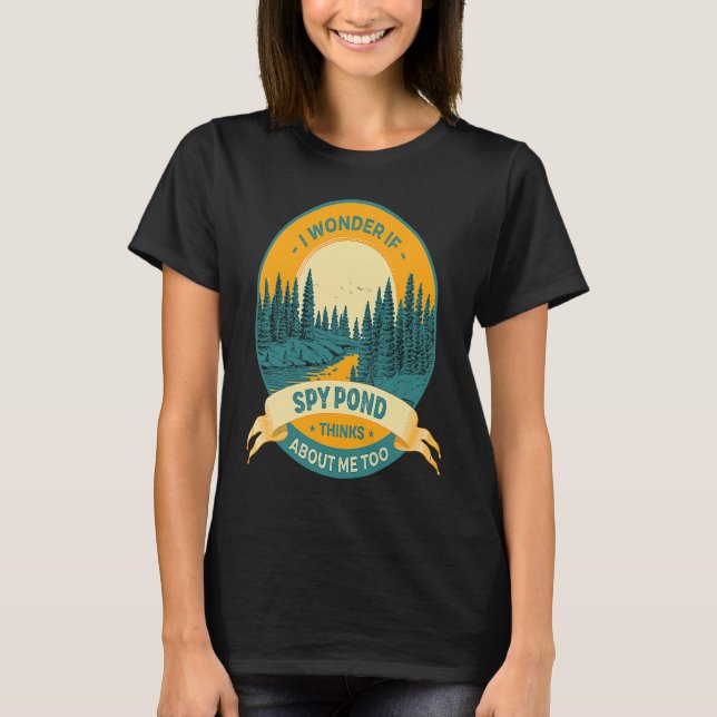 Fishing Boating Camping Lake Vacation Spy Pond T-Shirt (Front)