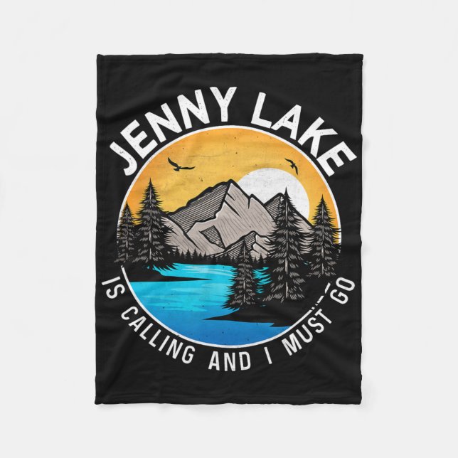 Fishing Boating Camping - Lakeview Jenny Lake  Fleece Blanket (Front)