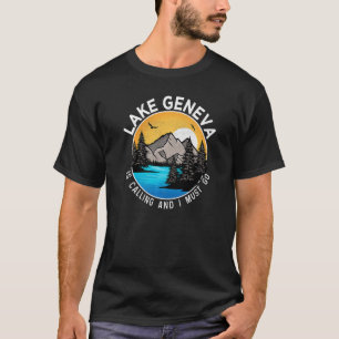 Fishing Boating Camping Lakeview Lake Geneva T-Shirt