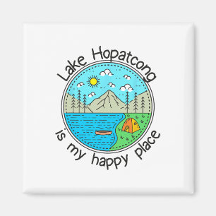 Fishing Boating Camping - My Happy Place Lake Hopa Magnet