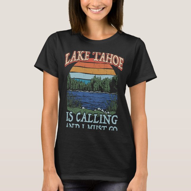 Fishing Boating Camping Retro Lake Vacation Lake T T-Shirt (Front)