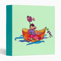 Fishing Boats and a little girl Avery Binder