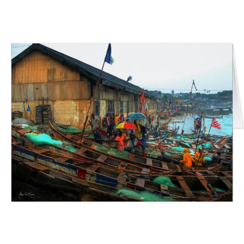 Fishing Boats and Umbrellas Cape Coast Ghana