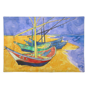 Fishing Boats Beach Saintes-Maries Van Gogh Fine Placemat