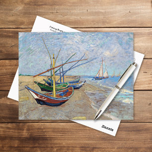 Fishing Boats Beach Vincent van Gogh Postcard