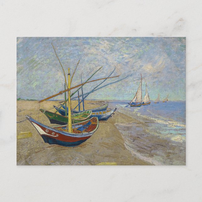 Fishing Boats by Vincent Van Gogh Postcard (Front)