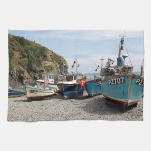 Fishing Boats Cadgwith Cornwall England Towel