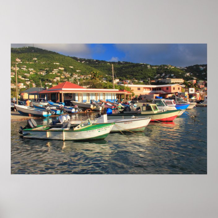 Fishing Boats in Frenchtown, St. Thomas USVI Poster