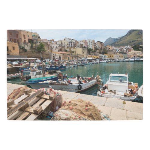 Fishing boats in the Castellammare del Golfo port Metal Print