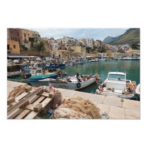 Fishing boats in the Castellammare del Golfo port Photo Print