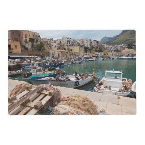 Fishing boats in the Castellammare del Golfo port Placemat