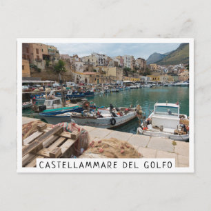 Fishing boats in the Castellammare del Golfo port Postcard