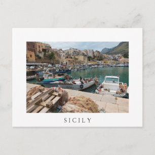 Fishing boats in the Castellammare del Golfo port Postcard