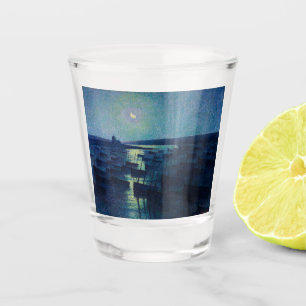 Fishing Boats in the Moonlight (Camaret, France) Shot Glass