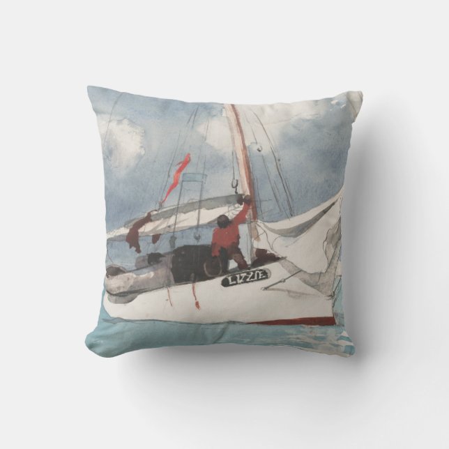 Fishing Boats, Key West Throw Pillow (Front)