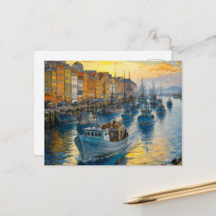 Fishing Boats Leaving Harbor,Claude Monet,Sunset Postcard