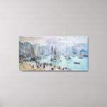 Fishing Boats Leaving the Harbor | Claude Monet Canvas Print<br><div class="desc">Fishing Boats Leaving the Harbor,  Le Havre (1874) by French impressionist artist Claude Monet. Original fine art painting is an oil on canvas depicting an abstract seascape with ships on the water and people in the foreground.

Use the design tools to add custom text or personalize the image.</div>