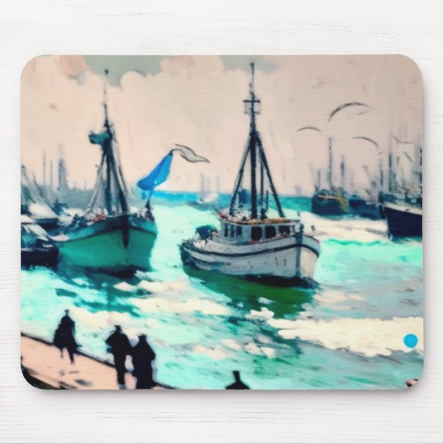 fishing boats  mouse pad (Front)