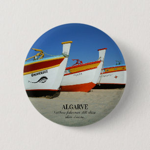 Fishing Boats on Algarve's Beach Photo Button
