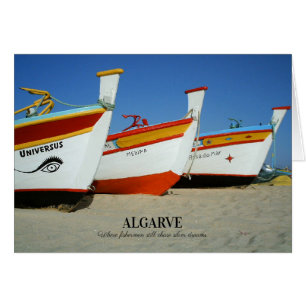 Fishing Boats on Algarve's Beach Photo Cards