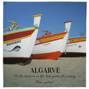 Fishing Boats on Algarve's Beach Photo Cloth Napkin