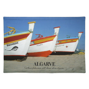 Fishing Boats on Algarve's Beach Photo Cloth Placemat