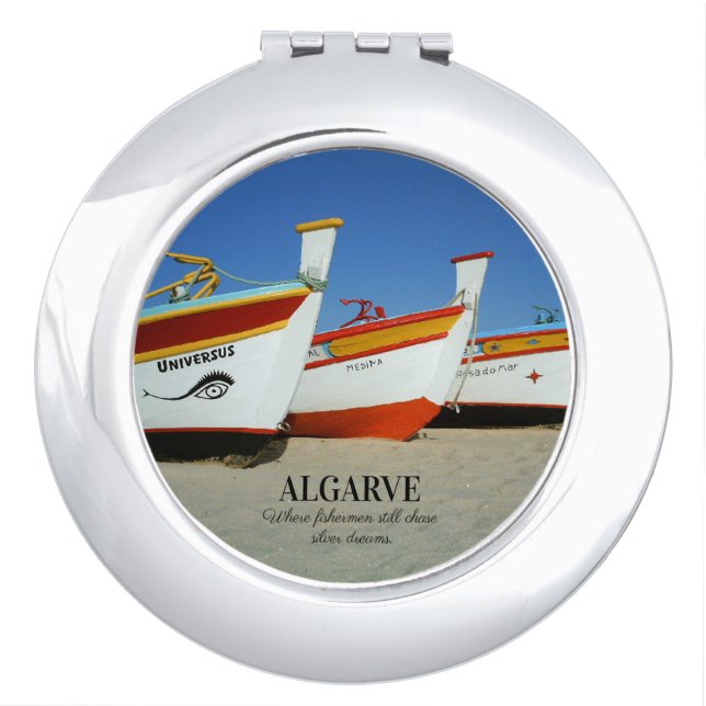 Fishing Boats on Algarve's Beach Photo Compact Mirror (Front)