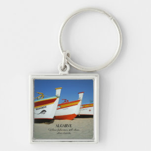 Fishing Boats on Algarve's Beach Photo Keychain