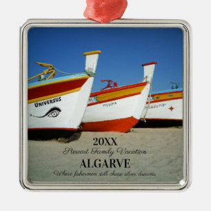 Fishing Boats on Algarve's Beach Photo Metal Ornament