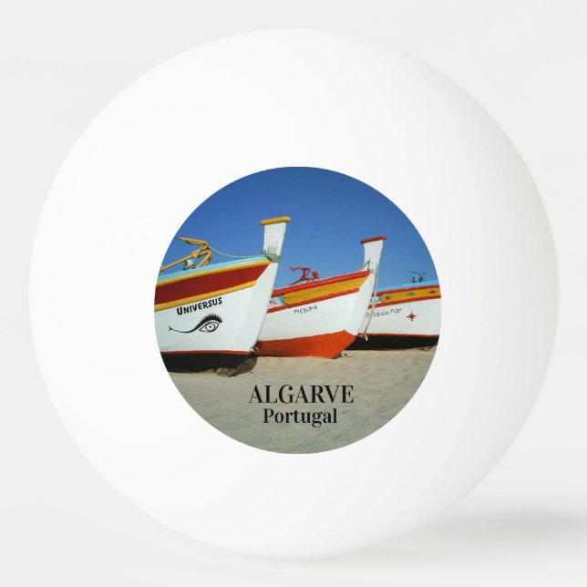 Fishing Boats on Algarve's Beach Photo Ping Pong Ball (Front)