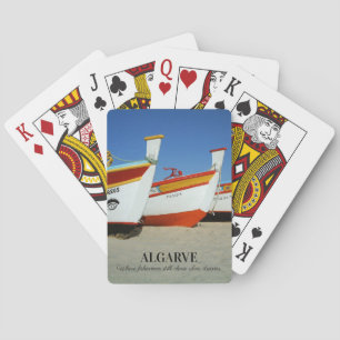 Fishing Boats on Algarve's Beach Photo Poker Cards