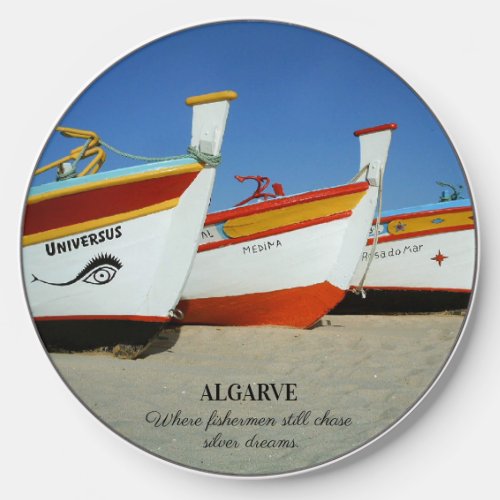 Fishing Boats on Algarves Beach Photo Wireless Charger